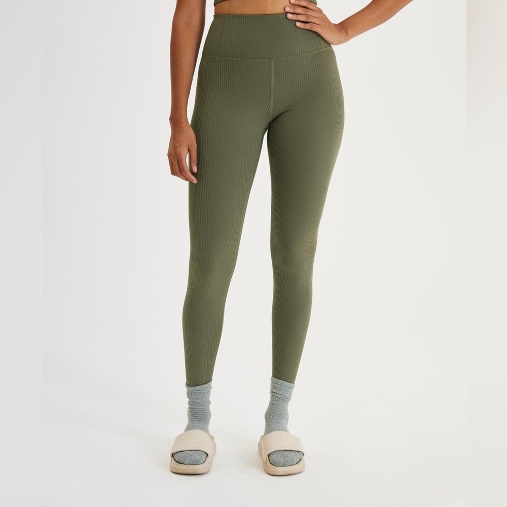 Girlfriend Collective RIB High Rise Legging in Cypress